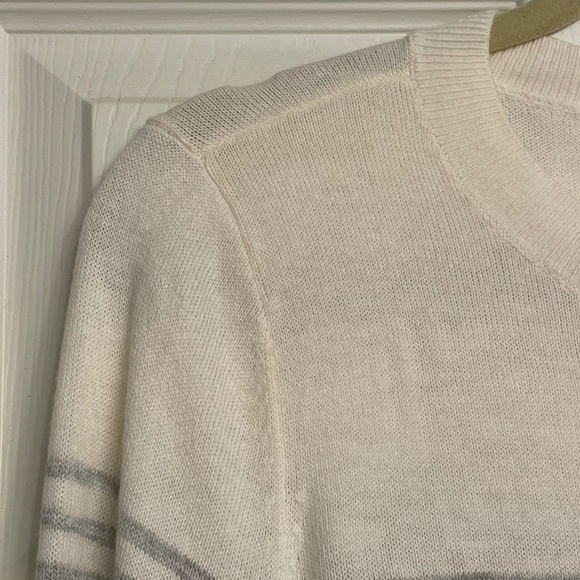 LOFT Grey and White Striped Tunic Sweater - Picture 6 of 10